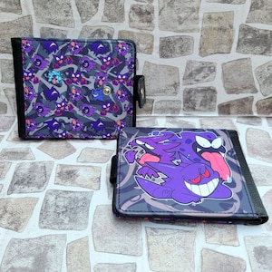 Cartera plegable Gengar Gastly Haunter Pokémon // Cartera unisex // Cartera vegana