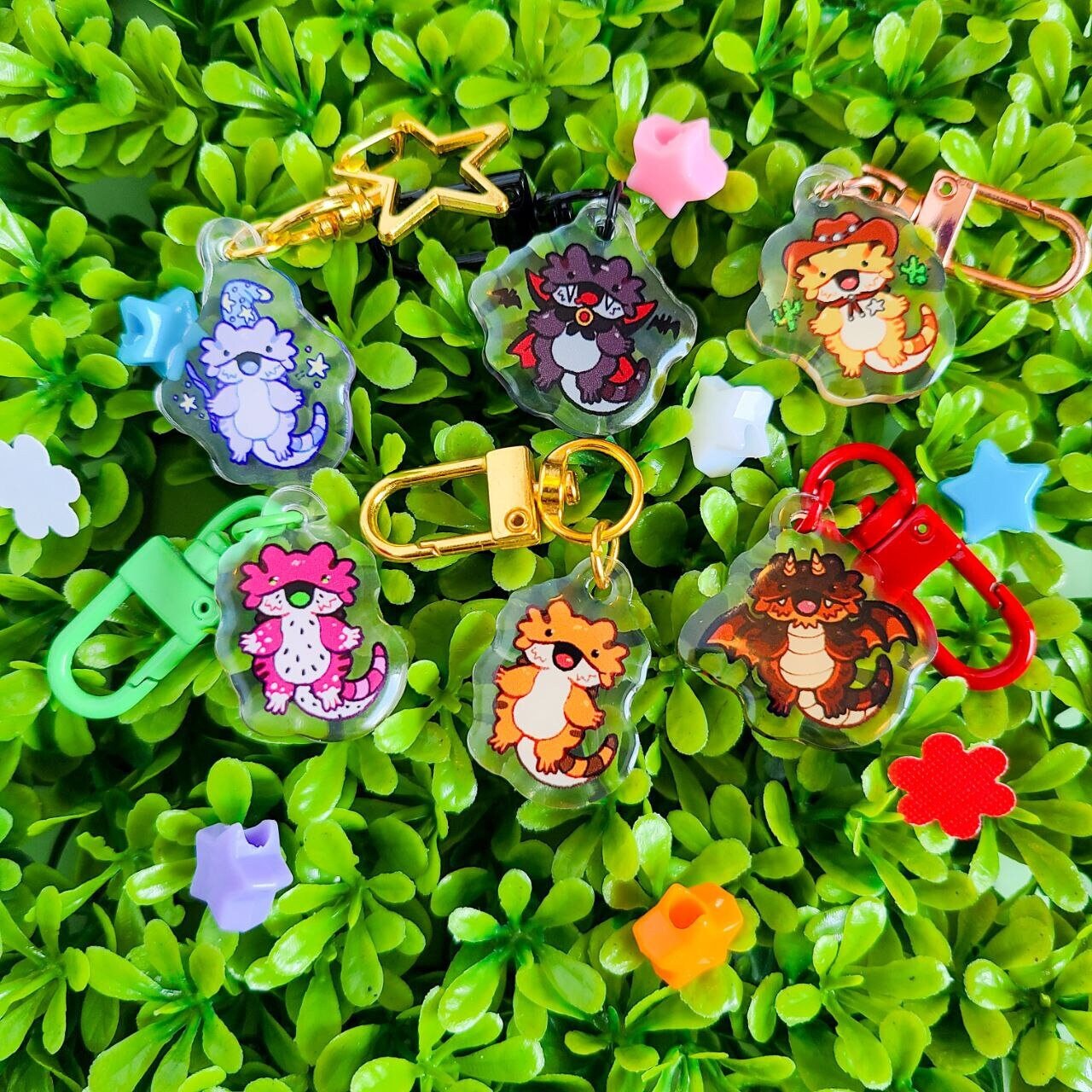 Mini Bearded Dragons! Acrylic Mini Cute Keychain Epoxy Resin Charm