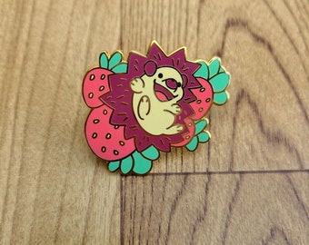 Strawberry Hedgehog Enamel Pin