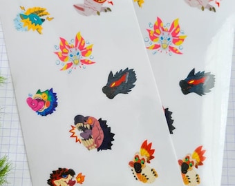 Monster Hunter Wild Monster Clear Sticker Sheet