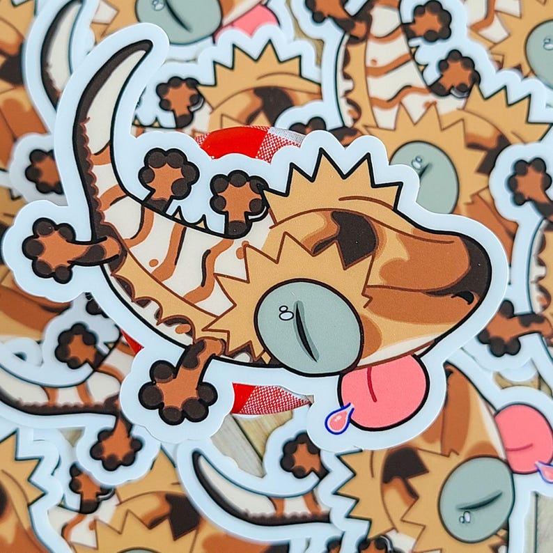 Crested Gecko Harlequin Morph || Waterproof Vinyl Sticker - Etsy
