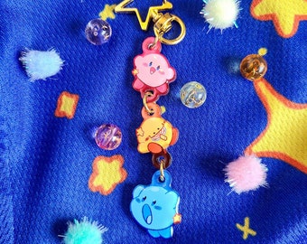 Colorful Kirby Acrylic Keychain Charm