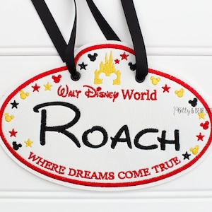 Disney Castle Inspired Classic Colors Stroller Tag, Wheelchair Tag, Scooter Tag, Walker Tag, Name Tag
