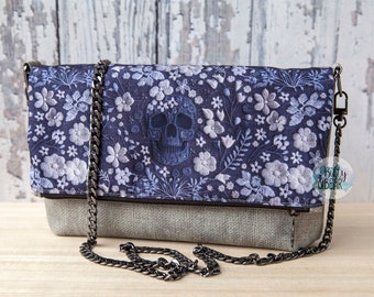 RTS Floral Skull Handbag, Skull Purse, Crossbody bag, Fiona Purse