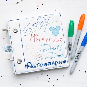 Mickey and Friends Inspired Signature Autograph Book, Personalized, Custom Keepsake Autograph Book, Personalization, Monogram