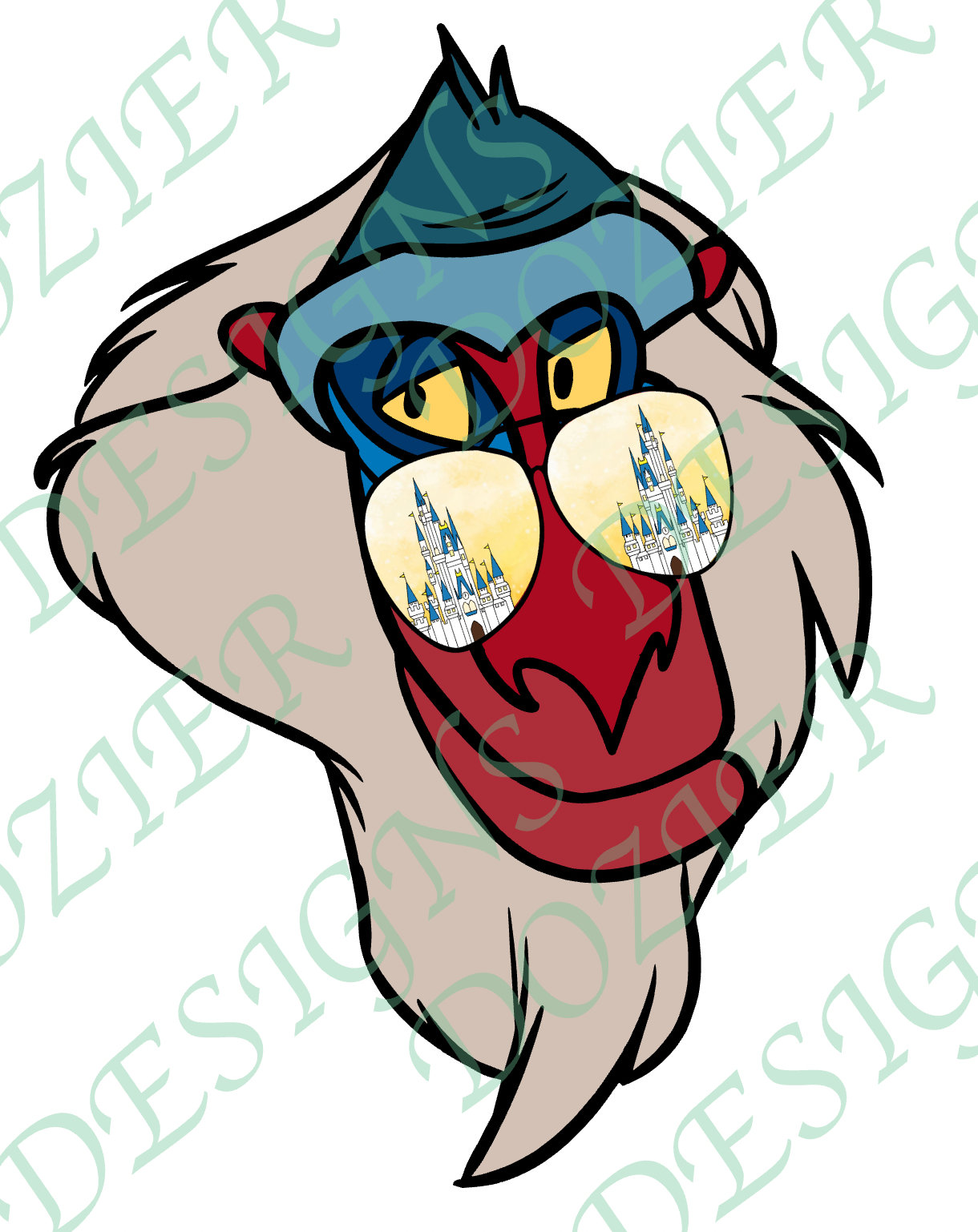 Rafiki Castle Glasses Lion King SVG / PNG Digital File Sublimation HTV