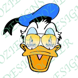 Donald Duck Castle Brille SVG/PNG digitaler Datei Download, Silhouette, Schaltung, Sublimation, HTV Dateien