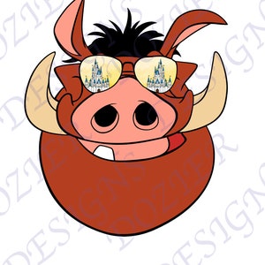 Pumba Castle Glasses SVG/PNG Digital Download Silhouette Cricut Sublimation HTV