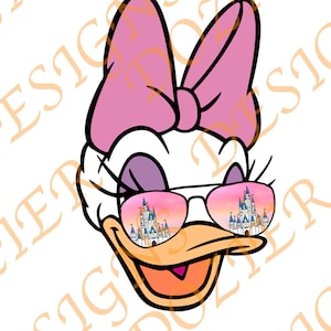 Óculos Daisy Duck Castle SVG / PNG Download de arquivo digital, silhueta, circuito, sublimação, arquivos HTV
