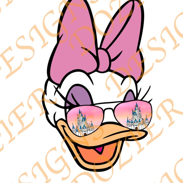 Daisy Duck Castle Glasses SVG/PNG Digital File Download, Silhouette, Circuit, Sublimation, HTV files