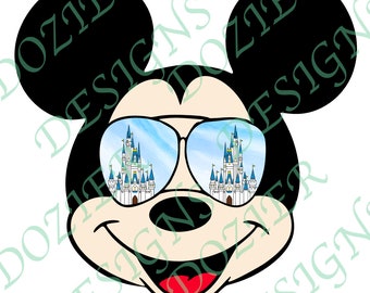Mickey Mouse Castle Sunglasses SVG/PNG