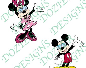 Gafas de sol con el castillo de Mickey y Minnie Mouse SVG/PNG