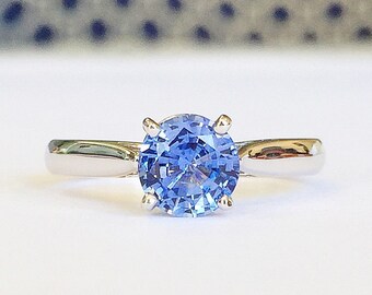 1.20ct Blue Sapphire Solitaire Ring