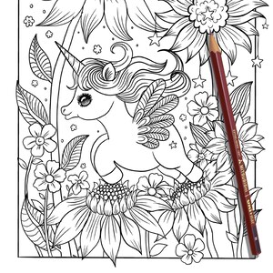 Disegno di Unicorno, disegno di unicorno da colorare, disegno di unicorno da colorare per bambini, pagina unicorno per adulti