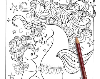 Unicorn, unicorn coloring page, unicorns coloring page for kids, unicorn page for adults