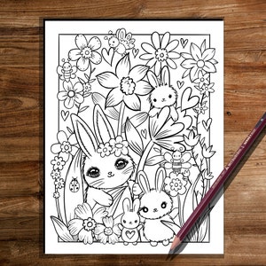 spring coloring page, easter, easter coloring page, rabbit coloring page, bunny coloring page, coloring page