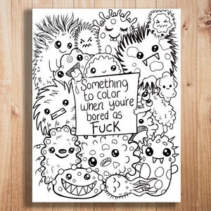 something to color when youre bored as fck, sweary coloring page, swear word, swear word coloring page