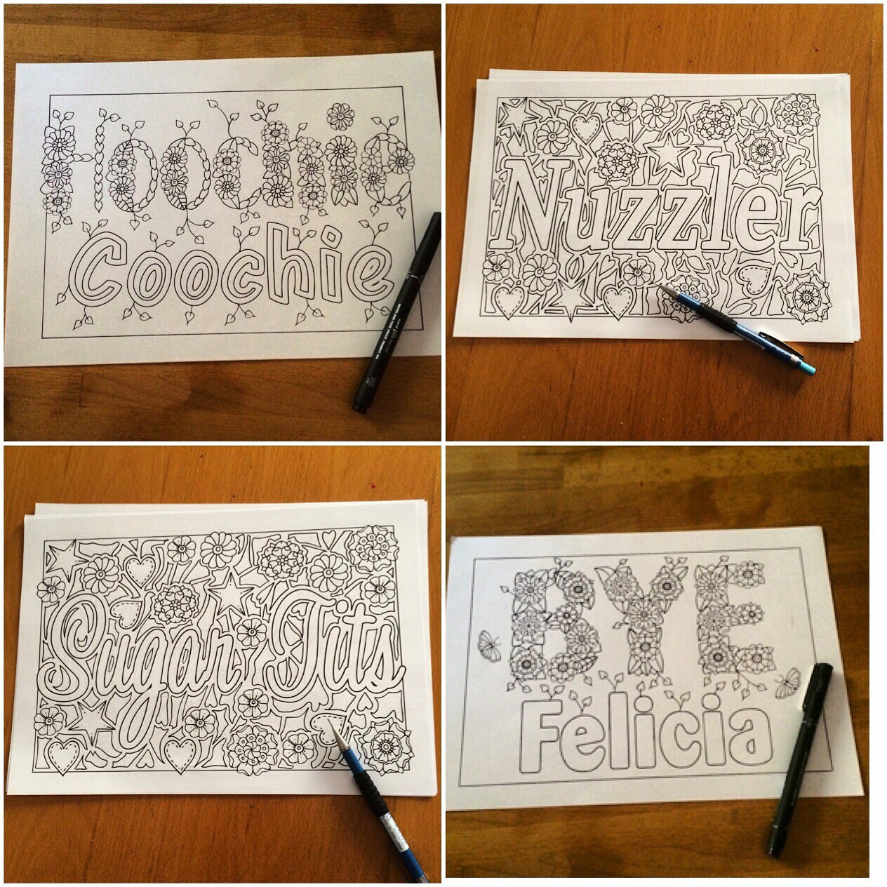 Sweary Coloring Book Digital Download 30 Pagesswear Words | Etsy