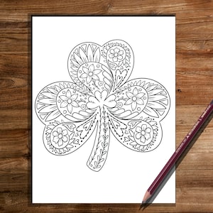 Shamrock,spring coloring page, irish, irish coloring page, saint patricks coloring page, pattys day coloring page, coloring page