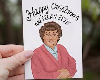 Funny good Christmas card, funny card, irish card, nostalgic, funny Irish, Irish, mrs brown , funny cards, pun card