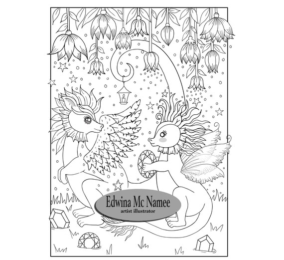 Dragons Coloring Page Coloring Page Coloring Page Dragon Dragons Whimsical Coloring Page Magic Coloring Page Whimsical Fairy