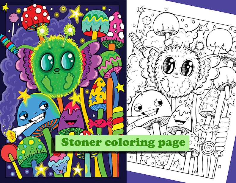 Stoner coloring page colouring page for adults Stoner | Etsy