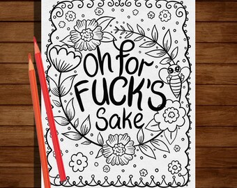 sweary coloring page swearing coloring pages sweary etsy denmark