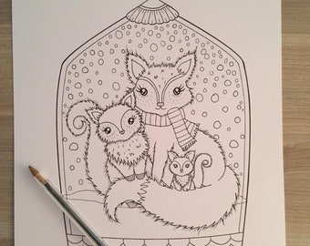 Christmas coloring page xmas coloring page,  CHRISTMAS coloring page , Hand Drawn Adult Coloring Page Download, Edwina Mc Namee