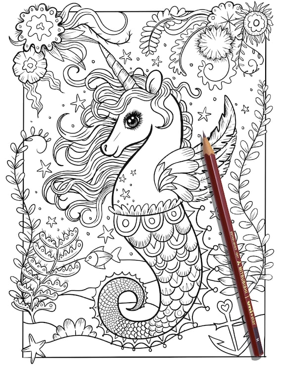 Yoytoo Unicorn Coloring Pads Kit for Girls, Unicorn Coloring Book with 60 Coloring Pages and 16 Colored Pencils for Drawing Painting, Travel