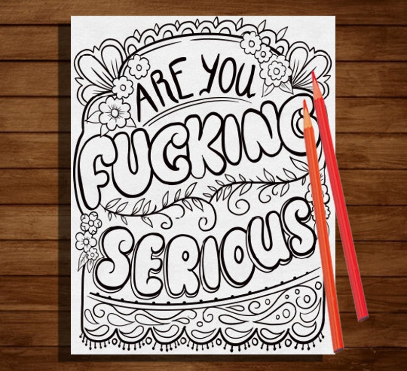 Sweary Coloring Page Swearing Coloring Pages Sweary - Etsy UK