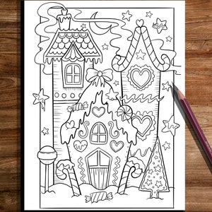 Christmas coloring page xmas coloring page,  CHRISTMAS coloring page , Hand Drawn Adult Coloring Page Download, Edwina Mc Namee