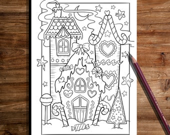 Christmas coloring page xmas coloring page,  CHRISTMAS coloring page , Hand Drawn Adult Coloring Page Download, Edwina Mc Namee