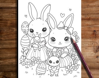 PRINTABLE Cute Easter Coloring Page, Hand-Drawn Coloring Sheet, Easter  Doodles Coloring Page, Kids Coloring Page, Adult Coloring