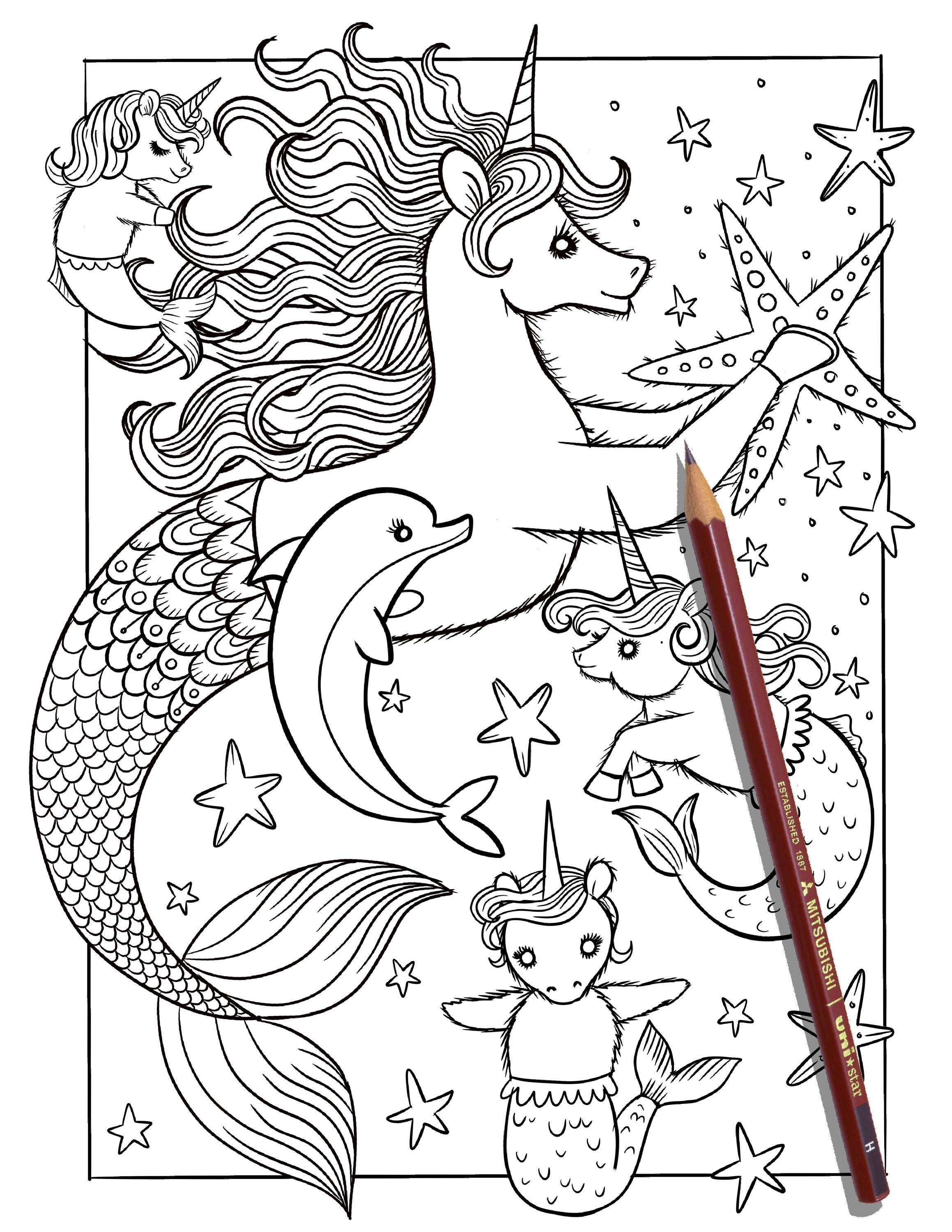 Cute Unicorn Coloring Pages for Kids Graphic by MyCreativeLife