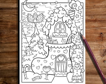 Christmas coloring page xmas coloring page,  CHRISTMAS coloring page , Hand Drawn Adult Coloring Page Download, Edwina Mc Namee