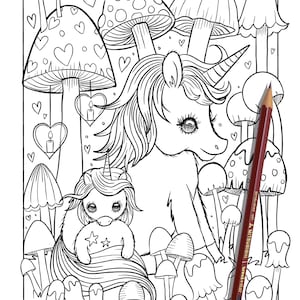 Disegno di Unicorno, disegno di unicorno da colorare, disegno di unicorno da colorare per bambini, pagina unicorno per adulti