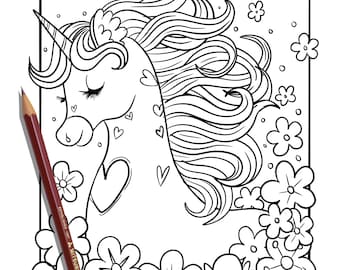 Unicorn, unicorn coloring page, unicorns coloring page for kids, unicorn page for adults