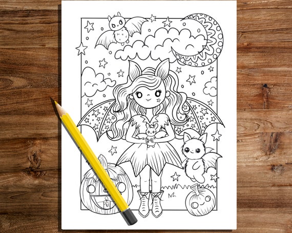 halloween coloring page,halloween coloring page, halloween fun, halloween witch, whimsical coloring page, Halloween coloring page