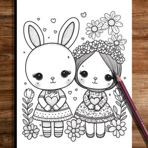 PRINTABLE Cute Easter Coloring Page, Hand-Drawn Coloring Sheet, Easter  Doodles Coloring Page, Kids Coloring Page, Adult Coloring