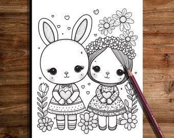 PRINTABLE Cute Easter Coloring Page, Hand-Drawn Coloring Sheet, Easter  Doodles Coloring Page, Kids Coloring Page, Adult Coloring