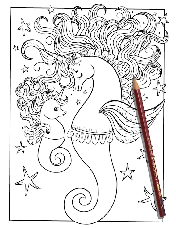Unicorn Black and White Illustration, Printable Unicorn Digital Download, Unicorn  Print, Unicorn Art, Unicorn Gift and Decor, Girls Room 