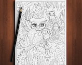 owl, halloween owl  coloring page,halloween coloring page, halloween fun, halloween witch, whimsical coloring page, Halloween coloring page