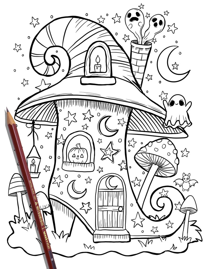 Witches Boot Coloring Pagehalloween Coloring Page Halloween Etsy