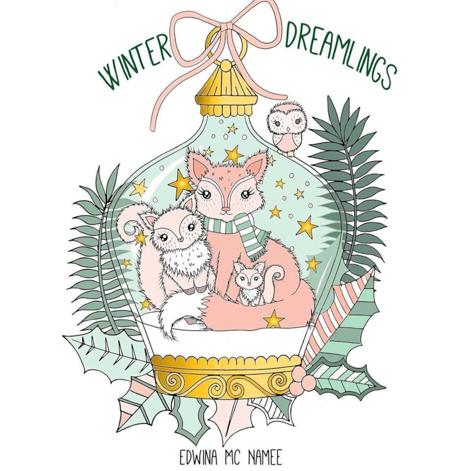 WINTER DREAMLINGS by Edwina McNamee Christmas Coloring Pages on Etsy