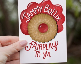 Jammy dodger card, funny card, irish card, nostalgic, funny Irish, Irish, kawaii, funny cards, pun cards