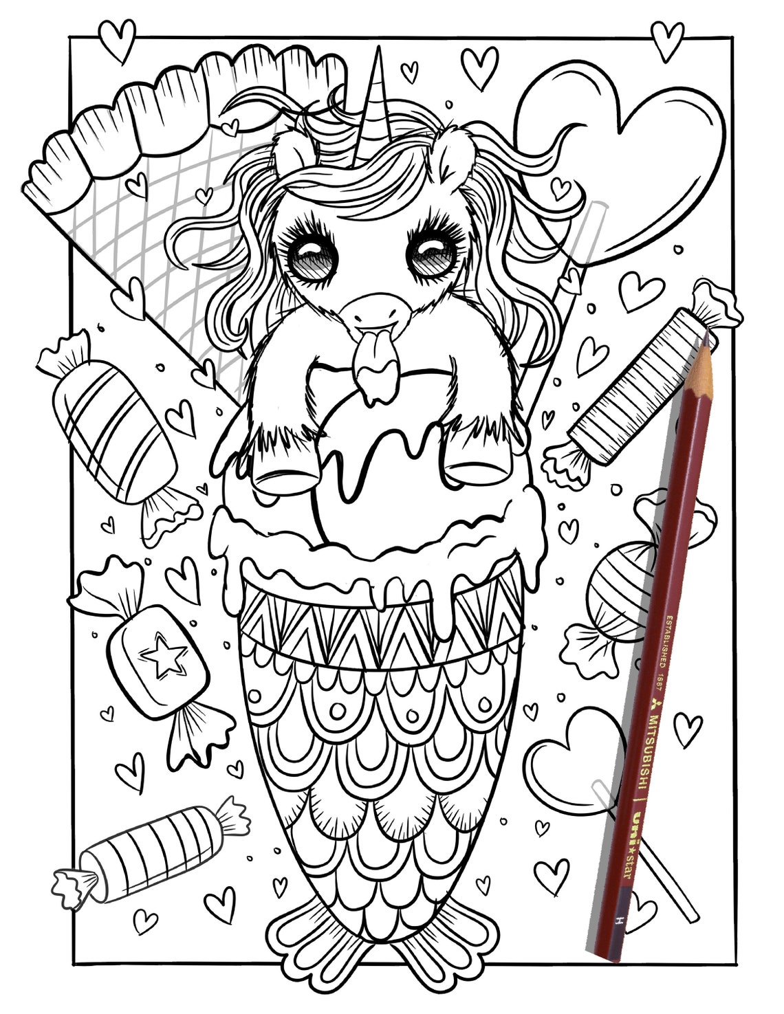 Unicorn Unicorn Coloring Page Unicorns Coloring Page for - Etsy