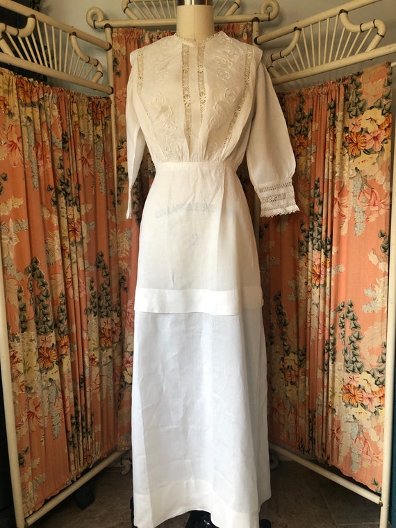 Edwardian White Embroidered Dress