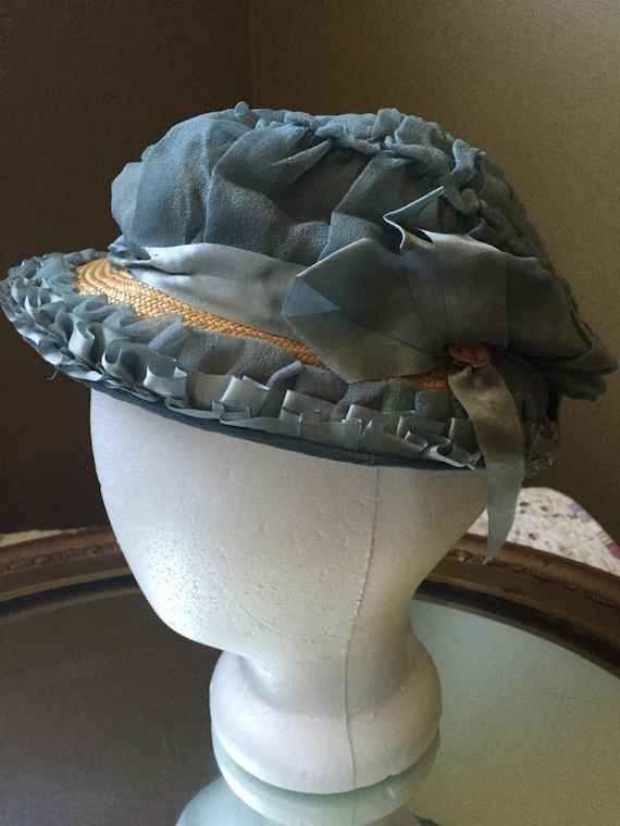 Edwardian Silk and Straw Cap