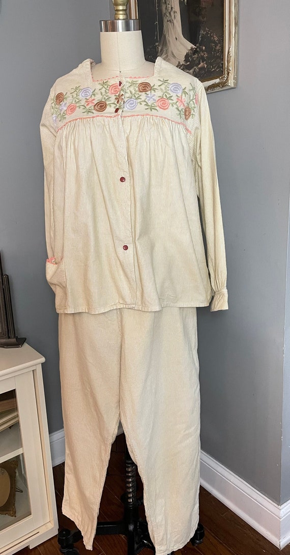 1950/60s Yellow Flannel Pajama Set