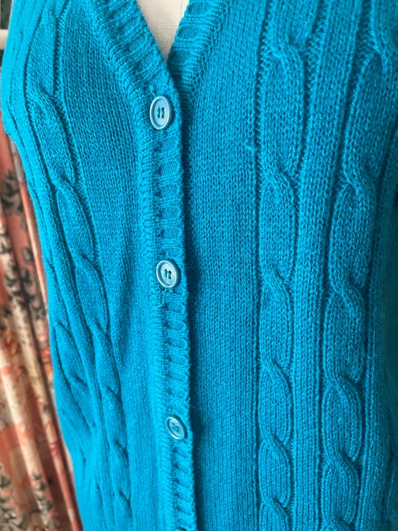 Deep Teal Button Down Sweater Vest - image 4